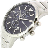  Shop Authentic Emporio Armani Renato Chronograph Blue Dial Silver Steel Strap Watch For Men - AR11164 - Luxxuri