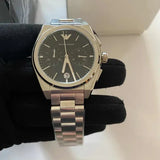  Shop Authentic Emporio Armani Federico Chronograph Black Dial Silver Steel Strap Watch For Men - AR11560 - Luxxuri