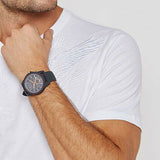  Shop Authentic Armani Exchange Outerbanks Chronograph Blue Dial Blue Silicone Strap Watch For Men - AX1335 - Luxxuri
