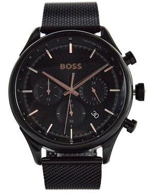  Shop Authentic Hugo Boss Gregor Chronograph Black Dial Black Mesh Bracelet Watch For Men - 1514065 - Luxxuri