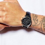  Shop Authentic Hugo Boss Jet Black Dial Black Leather Strap Watch for Men - 1513279 - Luxxuri