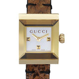  Shop Authentic Gucci G Frame White Dial Brown Leather Strap Watch For Women - YA128523 - Luxxuri