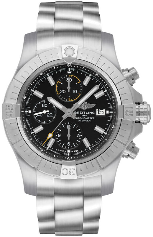  Shop Authentic Breitling Avenger Chronograph 45mm Black Dial Silver Steel Strap Watch for Men - A13317101B1A1 - Luxxuri