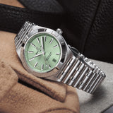 Shop Authentic Breitling Chronomat Automatic 36 Green Dial Silver Steel Strap Watch for Women - A10380101L1A1 - Luxxuri