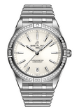  Shop Authentic Breitling Chronomat Automatic 36 Diamonds White Dial Silver Steel Strap Watch for Women - A10380591A1A1 - Luxxuri