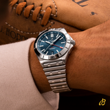  Shop Authentic Breitling Chronomat GMT 40 Blue Dial Silver Steel Strap Watch for Men - A32398101C1A1 - Luxxuri