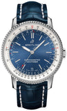  Shop Authentic Breitling Navitimer Automatic 38mm Blue Dial Blue Leather Strap Mens Watch - A17325211C1P1 - Luxxuri