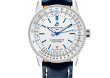  Shop Authentic Breitling Navitimer Automatic 41mm White Dial Blue Leather Strap Watch for Men - A173263A1G1P1 - Luxxuri
