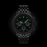  Shop Authentic Breitling Navitimer B01 Chronograph 43 Black Dial Silver Steel Strap Watch for Men - AB0138211B1A1 - Luxxuri