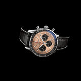  Shop Authentic Breitling Navitimer B01 Chronograph 43 Brown Dial Black Leather Strap Watch for Men - AB0138241K1P1 - Luxxuri