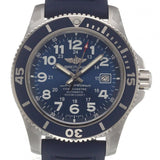  Shop Authentic Breitling Superocean II 44mm Blue Dial Blue Rubber Strap Watch for Men - A17392D8/C910/158S/A20SS.1 - Luxxuri