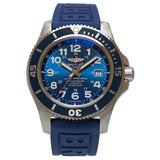  Shop Authentic Breitling Superocean II 44mm Blue Dial Blue Rubber Strap Watch for Men - A17392D8/C910/158S/A20SS.1 - Luxxuri