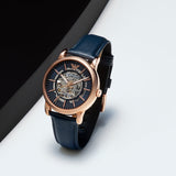  Shop Authentic Emporio Armani Meccanico Automatic Blue Dial Blue Leather Strap Watch For Men - AR60050 - Luxxuri