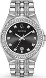 Shop Authentic Bulova Crystal Collection Black Dial Silver Steel Strap Watch for Men - 96K102 - Luxxuri