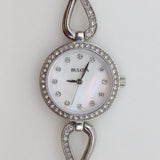  Shop Authentic Bulova Crystals Quartz Mother of Pearl Dial Silver Steel Strap Watch for Women - 96X129 - Luxxuri