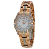  Shop Authentic Bulova Crystal Mother of Pearl Dial Rose Gold Steel Strap Watch for Women - 98L197 - Luxxuri