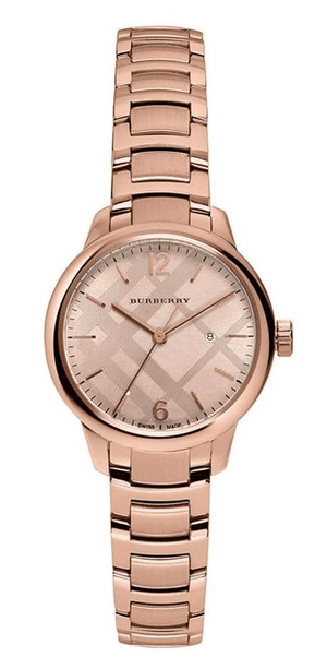  Shop Authentic Burberry The Classic Rose Gold Dial Rose Gold Steel Strap Watch for Women - BU10116 - Luxxuri