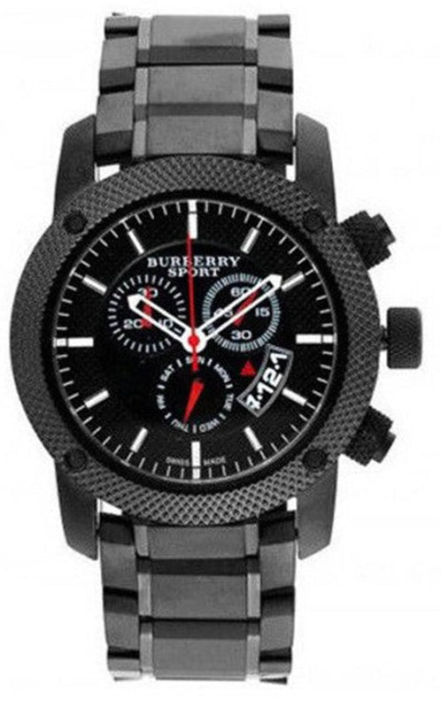  Shop Authentic Burberry Sport Chronograph Black Dial Black Steel Strap Watch for Men - BU7703 - Luxxuri