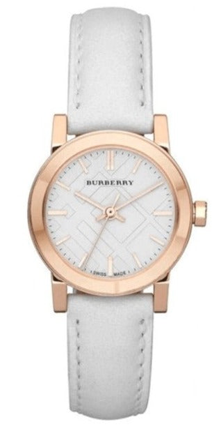  Shop Authentic Burberry The City White Dial White Leather Strap Watch for Women - BU9209 - Luxxuri