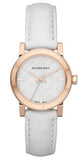  Shop Authentic Burberry The City White Dial White Leather Strap Watch for Women - BU9209 - Luxxuri