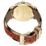  Shop Authentic Burberry The City Gold Dial Orange Leather Strap Watch for Women - BU9016 - Luxxuri
