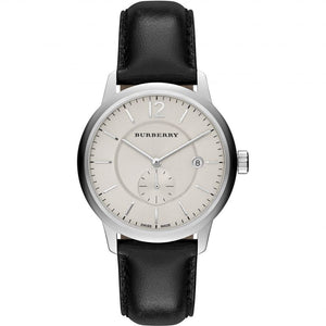  Shop Authentic Burberry The Classic Horseferry Beige Dial Black Leather Strap Watch for Men - BU10000 - Luxxuri