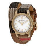  Shop Authentic Burberry Utilitarian White Dial Multicolor Leather Strap Watch for Women - BU7851 - Luxxuri
