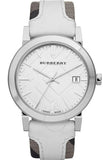  Shop Authentic Burberry The City Silver Dial White Leather Strap Watch for Women - BU9019 - Luxxuri