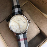  Shop Authentic Burberry The Classic Horseferry Silver Dial Black Leather Strap Watch for Men - BU10002 - Luxxuri