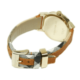  Shop Authentic Burberry The City Gold Dial Brown Leather Strap Watch for Women - BU9133 - Luxxuri