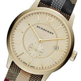  Shop Authentic Burberry The Classic Round Gold Dial Brown Leather Strap Unisex Watch  - BU10001 - Luxxuri