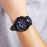  Shop Authentic Fossil Grant Chronograph Black Dial Blue Leather Strap Watch for Men - FS5061 - Luxxuri
