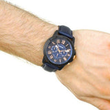  Shop Authentic Fossil Grant Chronograph Black Dial Blue Leather Strap Watch for Men - FS5061 - Luxxuri