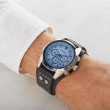  Shop Authentic Fossil Coachman Chronograph Blue Dial Black Leather Strap Watch for Men - CH2564 - Luxxuri