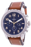  Shop Authentic Fossil Bowman Chronograph Blue Dial Brown Leather Strap Watch for Men - FS5602 - Luxxuri