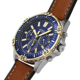  Shop Authentic Fossil Garrett Chronograph Blue Dial Brown Leather Strap Watch for Men - FS5625 - Luxxuri
