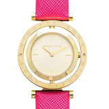  Shop Authentic Michael Kors Averi Gold Dial Pink Leather Strap Watch for Women - MK2525 - Luxxuri