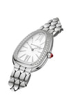  Shop Authentic Bvlgari Serpenti Seduttori Diamonds Silver Dial Silver Steel Strap Watch for Women - SERPENTI103361 - Luxxuri