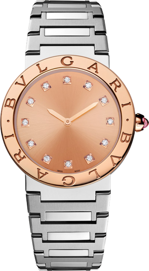  Shop Authentic Bvlgari Bvlgari Bvlgari Resort Limited Edition Diamonds Gold Dial Silver Steel Strap Watch for Women - BVLGARI103682 - Luxxuri