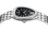  Shop Authentic Bvlgari Serpenti Seduttori Diamonds Black Dial Silver Steel Strap Watch for Women - SERPENTI103449 - Luxxuri