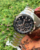  Shop Authentic Hugo Boss Here Chronograph Black Dial Two Tone Steel Strap Watch for Men - 1513757 - Luxxuri