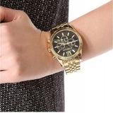  Shop Authentic Michael Kors Lexington Chronograph Black Dial Gold Steel Strap Watch for Men - MK8286 - Luxxuri