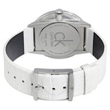  Shop Authentic Calvin Klein Accent Silver Dial White Leather Strap Watch for Women - K2Y211K6 - Luxxuri