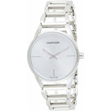  Shop Authentic Calvin Klein Stately White Dial Silver Steel Strap Watch for Women - K3G23126 - Luxxuri