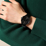  Shop Authentic Calvin Klein High Noon Quartz Black Dial Black Leather Strap Watch for Men - K8M214CB - Luxxuri