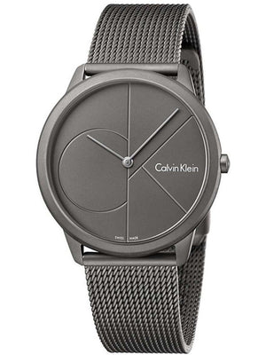  Shop Authentic Calvin Klein Minimal Grey Dial Grey Mesh Bracelet Watch for Men - K3M517P4 - Luxxuri