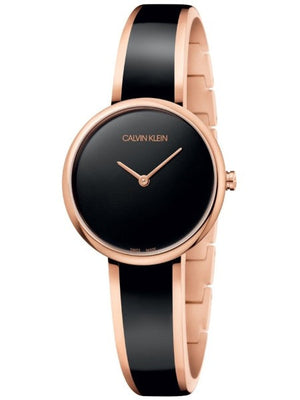 Shop Authentic Calvin Klein Seduce Black Dial Two Tone Steel Strap Watch for Women - K4E2N611 - Luxxuri
