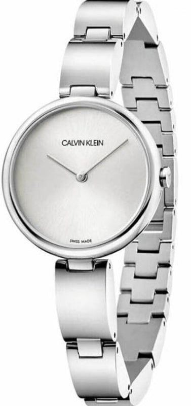  Shop Authentic Calvin Klein Wavy Silver Dial Silver Steel Strap Watch for Women - K9U23146 - Luxxuri