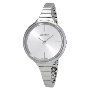  Shop Authentic Calvin Klein Lively Silver Dial Silver Steel Strap Watch for Women - K4U23126 - Luxxuri