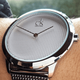  Shop Authentic Calvin Klein Minimal White Dial Silver Mesh Bracelet Watch for Women - K3M2212Y - Luxxuri